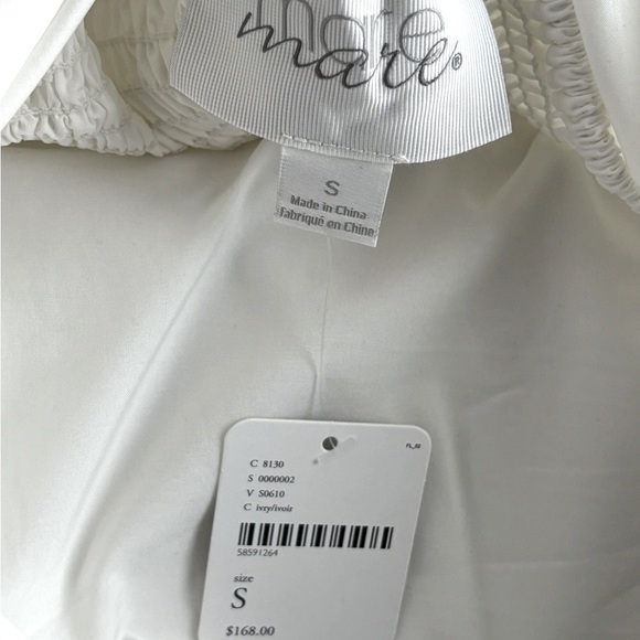 NWT Free People Dress White w/Puffed Sleeve & Tie Back - Picture 5 of 5